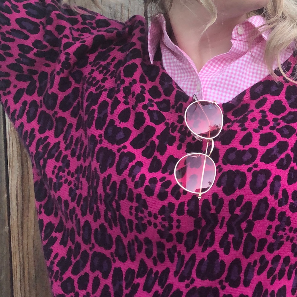 Design History Pink&Purple Animal Print Sweater XL - Picture 10 of 10